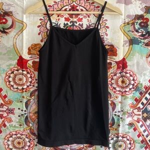 Black spaghetti strap tank top, shimera, stretchy athletic